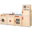 Natural Kitchen Set (Sink, Wasing Machine, Microware, Stove, Fridge)