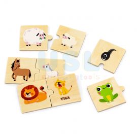 Mom and Baby Puzzle Set - Wooden Matching Puzzle