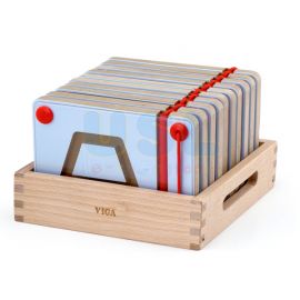 Magnetic Writing Board - Geometric Shape Set (10 Pcs)| Wooden Number Shape Trace Board