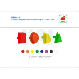 Geometric Shape Pegs 1 (8 col, 64pcs)
