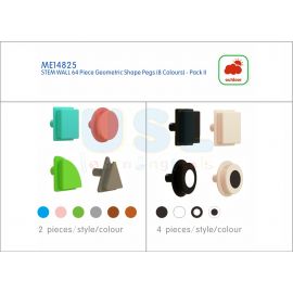 Geometric Shape Pegs 2 (8 col, 64pcs)