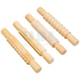 Textured Wooden Rolling Pin Set (4/set)