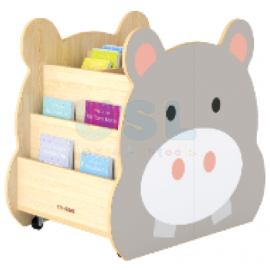 Movable Wooden Bookcase - Hippo