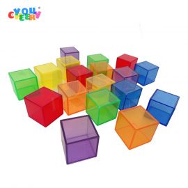 Transparent Cubes Set (90pcs) – Multi-Size Learning Blocks