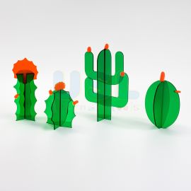 Acrylic Cactus Set (4pcs) – Building & Sensory Toy