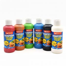 Tempera Paste 6 Col (BK, W, BR, LB, LG, M)