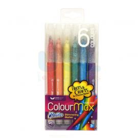 6's Asst Glitter Marker (12/set)