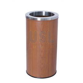 Power Coating Wood Grain Bin c/w Open Top - 295(D) x 600(H)mm