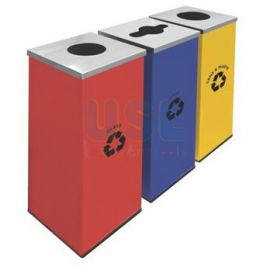 Powder Coating & Stainless Steel Recycle Bin - Size : 300(W) x 300(D) x 740(H)mm