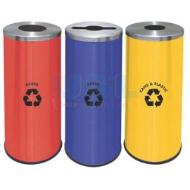 Powder Coating & Stainless Steel Recycle Bin - Size : 295(D) x 760(H)mm