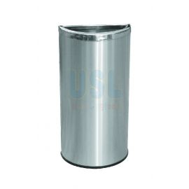 Stainless Steel Semi Round Open Top Bin - 345(W) x 170(D) x 660(H)mm