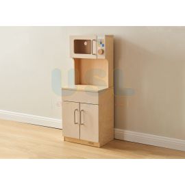 Kitchen & Laundry Corner (White) - Cupboard with Microwave Oven
