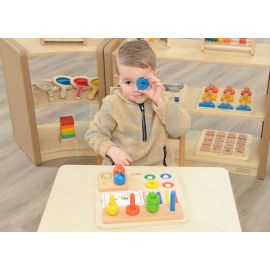 Stacking Pegs, Rings and Spheres