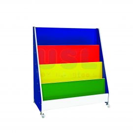 Multi-Coloured Single Sided Library Shelf - Mini Book Shelf