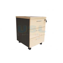 Mobile Pedestal 3 Drawer (D.Grey + Maple)