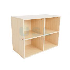 Low 4 Compartment Cubby Shelf