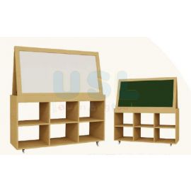 Double-Sided Movable Easel with Storage 