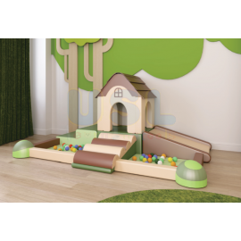 Wooden house ball pool