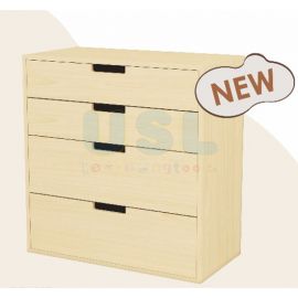 4 Drawer Storage Shelf with Interlocking System