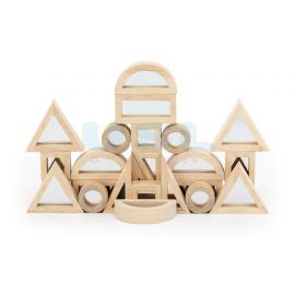 Mirror Blocks Set - 24 pcs - Wooden Blocks Solid Wood