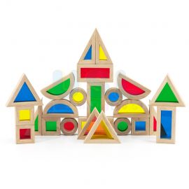 Color Blocks 24 pcs Set - Wooden Blocks Solid Wood