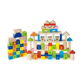 3cm ABC & 123 Wooden Block Set - 100pcs