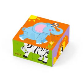 4pcs 6-side Cube Puzzle (Wild Animal)