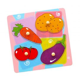Wooden Flat Puzzle - Vegetables