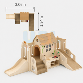 Indoor Playing Set C – Compact House Wooden Playground