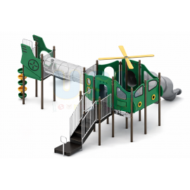 helicopter theme - physical activity set a (dark green & brown)
