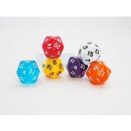 20-Sided Plastic Dice (6/set)