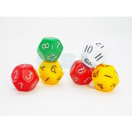 12-Sided Plastic Dice (6/set)