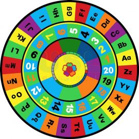 Carpet - Rainbow Alphabet & Numbers (Dia:2m)