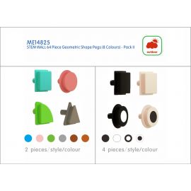 Geometric Shape Pegs 2 (8 col, 64pcs)