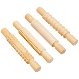 Textured Wooden Rolling Pin Set (4/set)