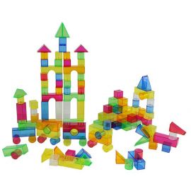 Rainbow Geometric Blocks (50pcs) – Light Panel Building Toy