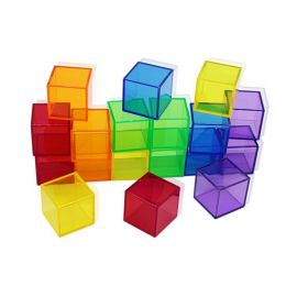 Transparent Cubes Set (90pcs) – Multi-Size Learning Blocks