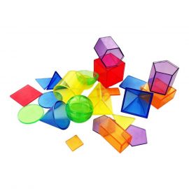 Large Rainbow Geometric Shapes (12pcs) – Educational Toy