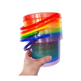 Rainbow Bucket Set (6pcs) – Sand & Water Play Toy