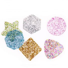 Glitter Acrylic Shapes (6pcs) – Color & Shape Learning Toy