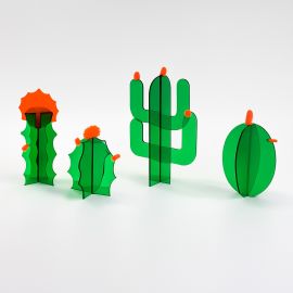 Acrylic Cactus Set (4pcs) – Building & Sensory Toy