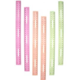 30cm Transparent Colour Ruler (12/set)