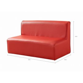 Modular Kids Sofa - 2-Seat Chair - Red