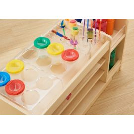 Clear Colour Cup and Art & Craft Accessories Stand 3 Piece Set