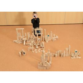 Build-My-Castle 296 Piece Beech Wood Building Blocks