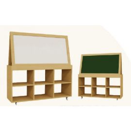 Double-Sided Movable Easel with Storage 