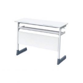 Excel Double Student Desk with Open Drawer & Back Panel