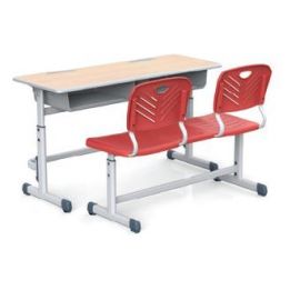 Durable Adjustable Double Student Table with Drawer