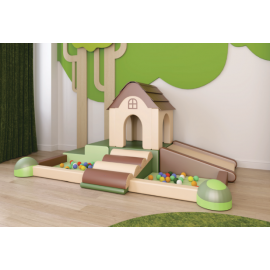 Wooden house ball pool
