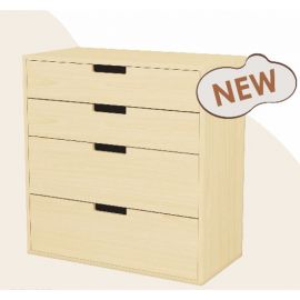4 Drawer Storage Shelf with Interlocking System